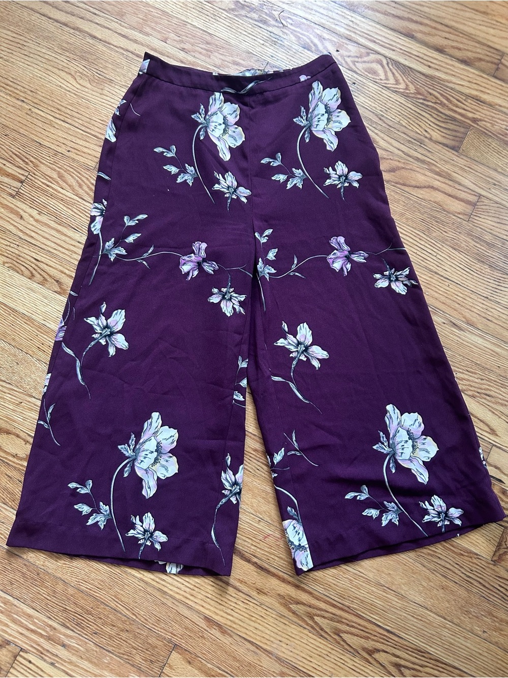 Women’s Lauren Conrad Floral Wide-Leg Pants - Plum